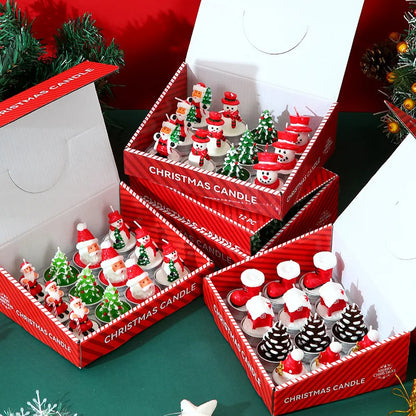 Bougie Set Noël 12 pièces - bougies peintes festives romantiques