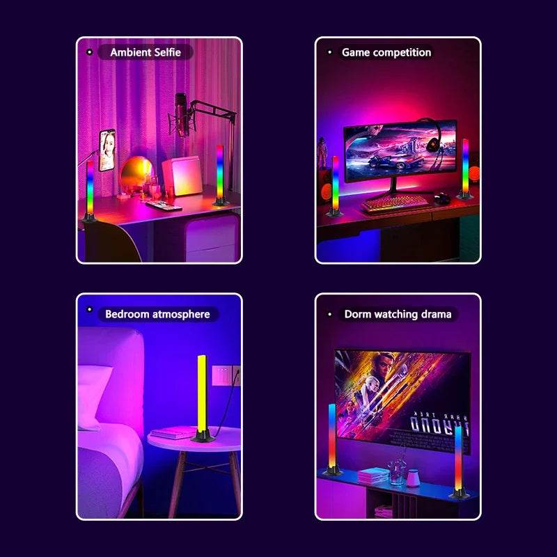 StickBar Led : RGB LED lampadaire de bureau barres lumineuses veilleuse musique rythme atmosphère lumières rétro-éclairage pour jeu TV salle décoration lampe - myledly