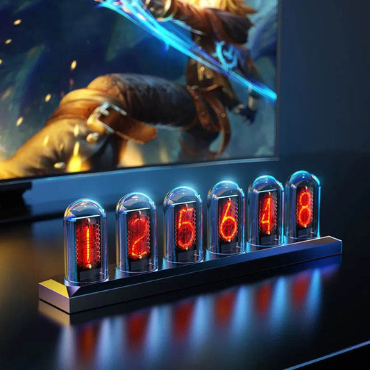 Tube clock : RGB Nixie Tube horloge LED, couleur écran bricolage analogique numérique Tube veilleuses jeu bureau décoration de la maison idée cadeau - myledly