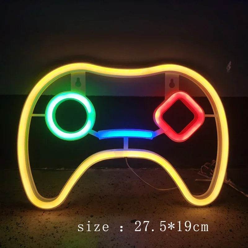 AOXO LED : Lampe néon Game Over 3D Led RGB, Illusion USB, veilleuse d'anniversaire, cadeau Cool pour ami, lit, salle de jeu, Table, décoration colorée - myledly