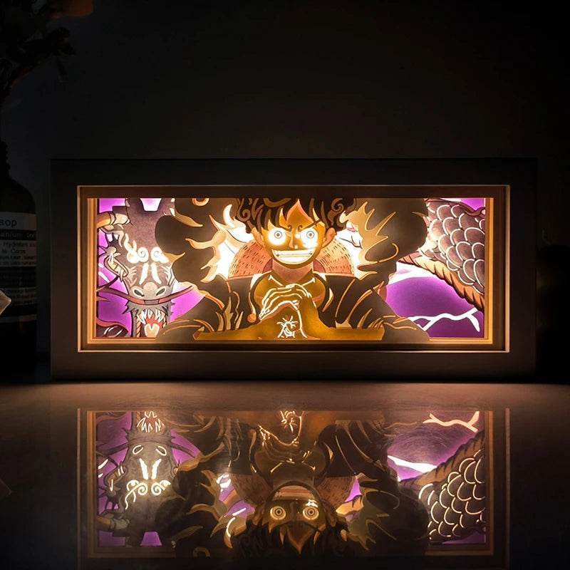 Anime Box : Boîte à lumière à couleur changeante avec télécommande, capteur de découpe de papier animé, lampe d'ombre Led 3D, sculpture, décoration, cadeau - myledly