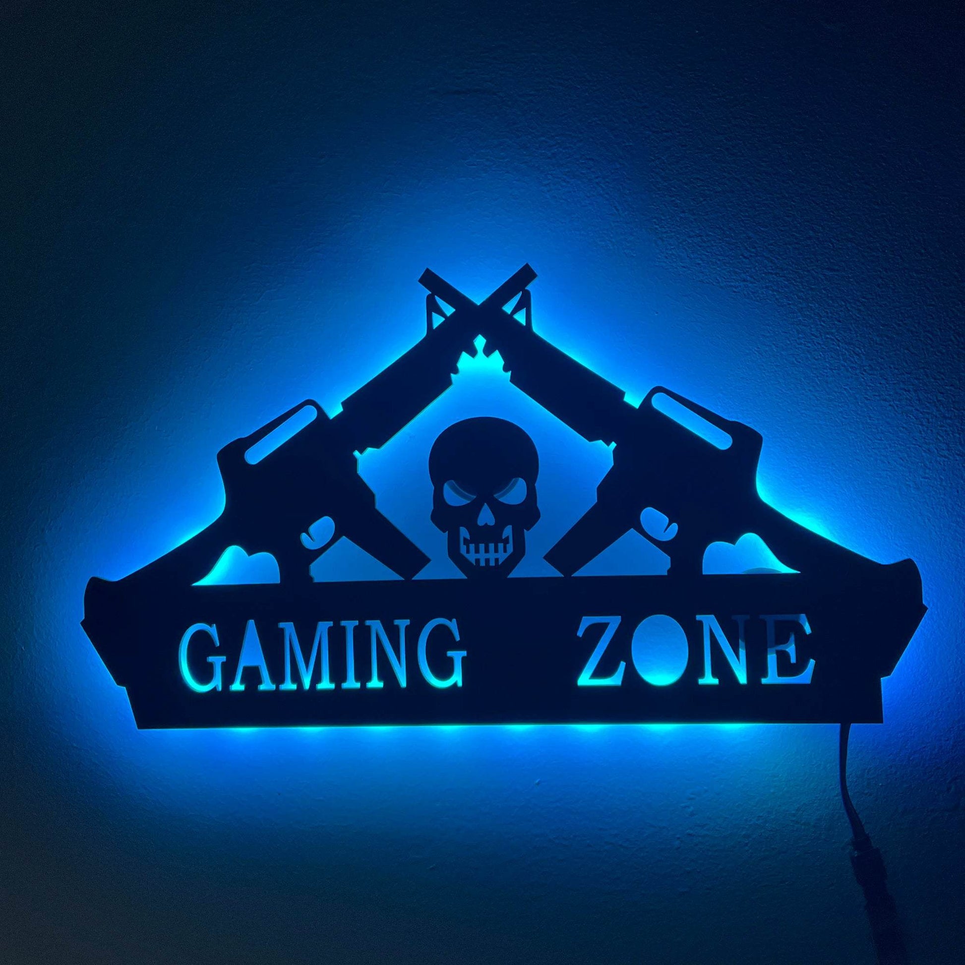 Neon Gaming Zone : Enseigne néon LED en acrylique avec Silhouette personnalisée, plaques murales, cadeau d'anniversaire Cool, lampe d'art nocturne RGB - myledly