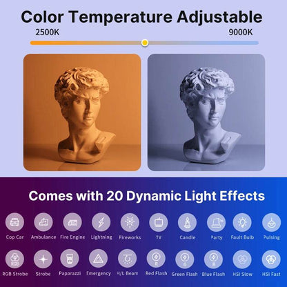 StickLamp : Ulanzi VL119 lampe de poche colorée RGB 19.68 pouces baguette de lumière LED portable CRI 95 + 2500 K-9000 K lampe de Studio de photographie - myledly