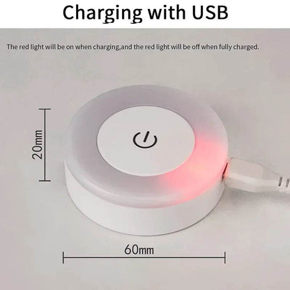 Sensitive Led : Mini LED capteur tactile veilleuses USB Rechargeable cuisine chambre Base magnétique applique murale ronde Portable gradation lampe de nuit - myledly