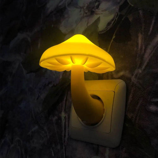 Champiled : Chambre Led veilleuse champignon prise murale lampe ue prise américaine blanc chaud capteur de contrôle de la lumière chambre lumière décoration de la maison - myledly