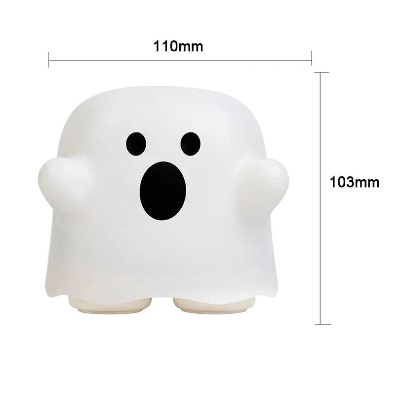 Boo Led : veilleuses pour enfants chambre mignon Boo fantôme Silicone lampe capteur tactile réglable enfant vacances cadeau Rechargeable - myledly