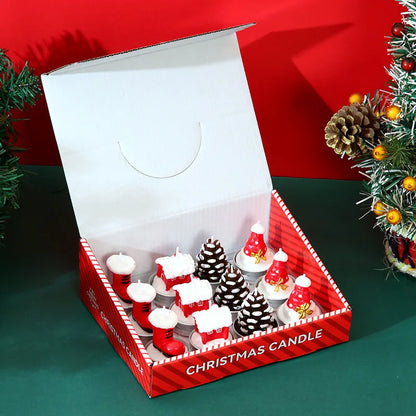 Pack Bougies de Noël - Set de 12 Bougies de Noël