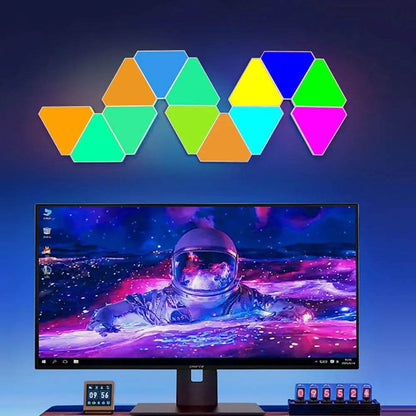 LED Triangle Application Murale USB WIFI Veilleuse RVB Lumière Ambiante Télécommande Intérieure Salle de Jeux Chambre Chevet Lumière Décorative - myledly