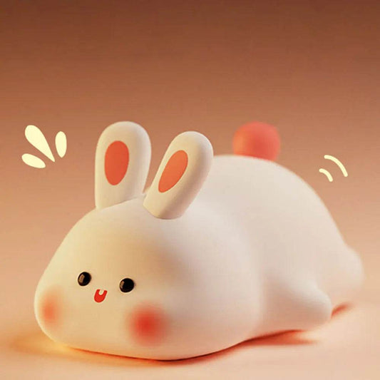 Lapinou Led- Veilleuse en Silicone en forme de lapin mignon, lumière douce, capteur tactile, veilleuse de chevet pour enfants, lumière d'accompagnement pour le sommeil, cadeau de décoration - myledly