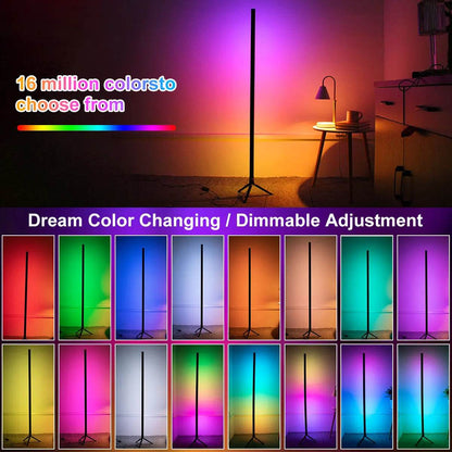 Stick Led : Lampe LED sur pied à intensité réglable de 120cm, luminaire d'angle intelligent RGB, luminaire décoratif d'intérieur, idéal pour une chambre à coucher, un salon de jeu ou un salon, éclairage d'ambiance - myledly