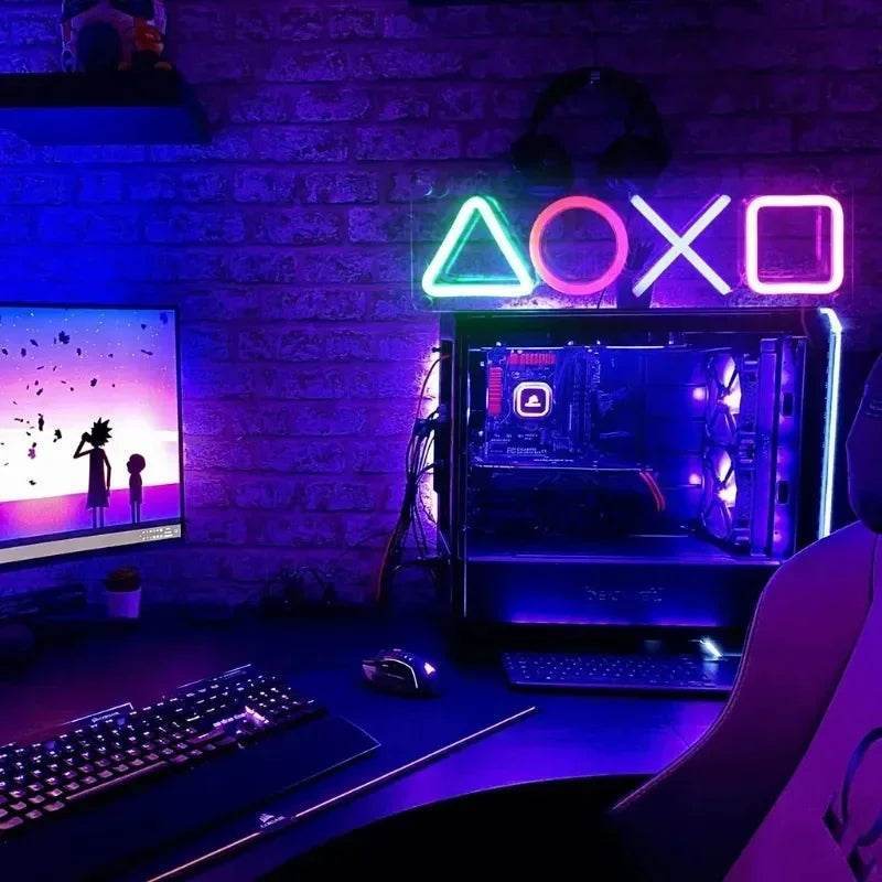 AOXO LED : Lampe néon Game Over 3D Led RGB, Illusion USB, veilleuse d'anniversaire, cadeau Cool pour ami, lit, salle de jeu, Table, décoration colorée - myledly