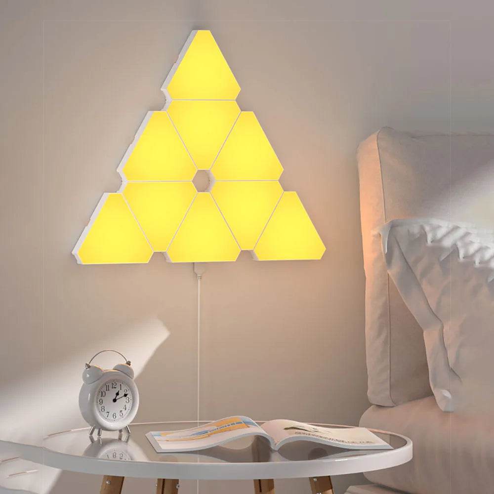 LED Triangle Application Murale USB WIFI Veilleuse RVB Lumière Ambiante Télécommande Intérieure Salle de Jeux Chambre Chevet Lumière Décorative - myledly