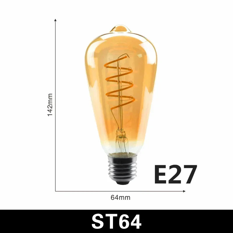 Ampoule Spiralglüh LED filament spirale - ampoule vintage rétro Edison