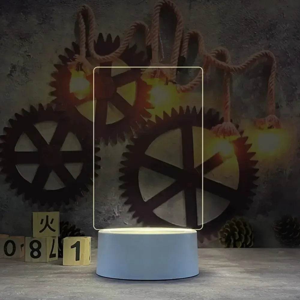 Notepad Led ; Tableau lumineux LED à faire soi-même, tableau à messages lumineux en acrylique avec stylo, effaçable, pour enfants, veilleuse de nuit - myledly