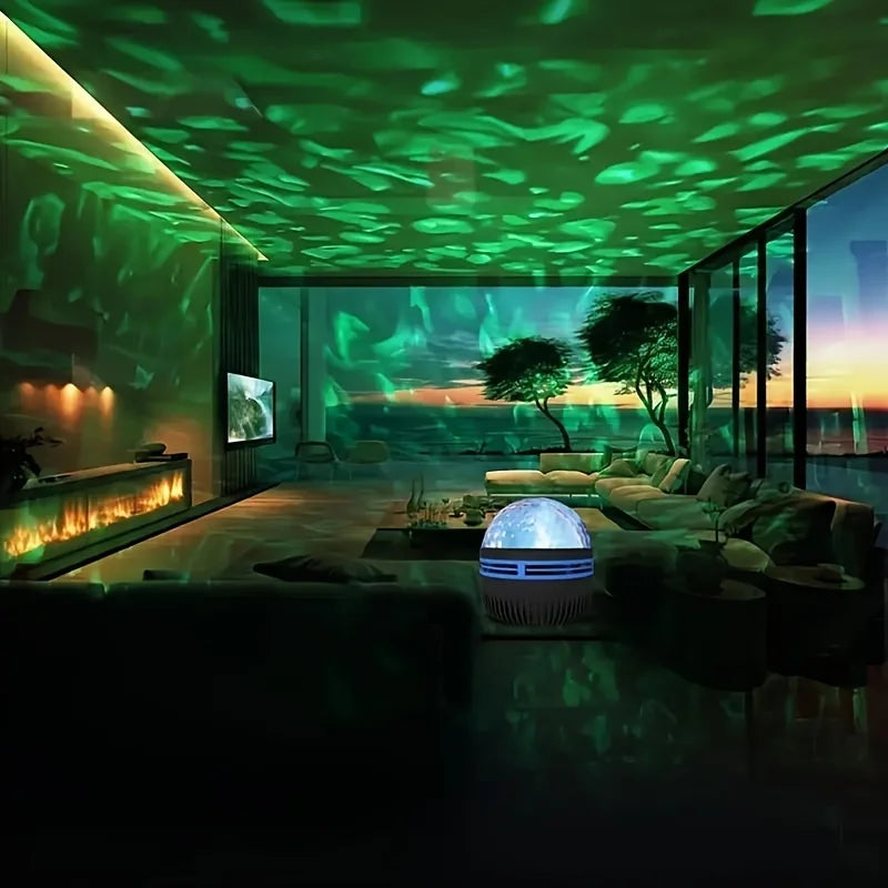 Ripple Night : Projecteur de vagues lumineuses LED, veilleuse USB, télécommande, lumière galaxie RVB, 7 modes, pour salle de fête, chambre, bar, décoration