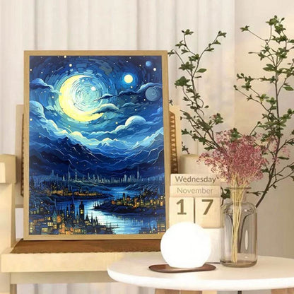 Van Gogh Led : Van Gogh Art Anime lumière LED peinture décor de salle, lumière d'ambiance de charge sans fil, décoration murale de lampe USB, veilleuse cadeau de maison - myledly