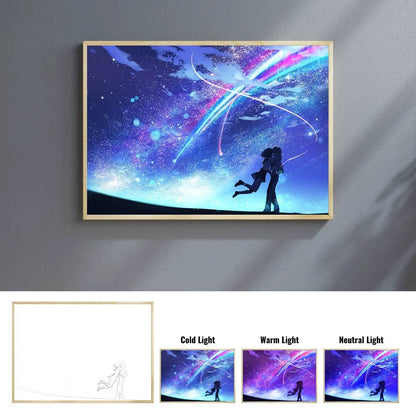 Your name Led : Anime INS romantique ciel étoilé led veilleuse peinture, prise USB rechargeable lampe d'ambiance de bureau, cadeaux spéciaux pour les couples - myledly