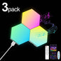 Hexagone LED : Lot de 20/12/8/3 lumières hexagonales murales, panneau RGB, application intelligente, lumières de jeu modulaires hexagonales, synchronisation de la musique nocturne, lumière en nid d'abeille pour chambre à coucher - myledly