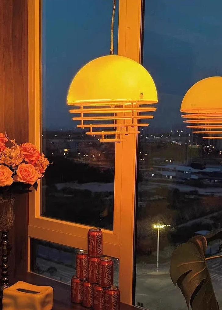 SONNE Suspension acrylique orange Bauhaus