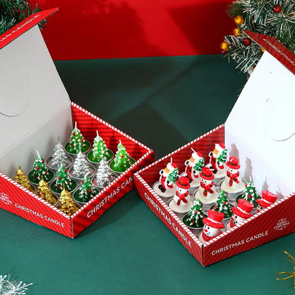 Bougie Set Noël 12 pièces - bougies peintes festives romantiques