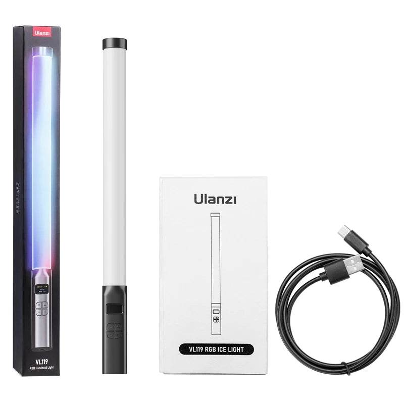 StickLamp : Ulanzi VL119 lampe de poche colorée RGB 19.68 pouces baguette de lumière LED portable CRI 95 + 2500 K-9000 K lampe de Studio de photographie - myledly