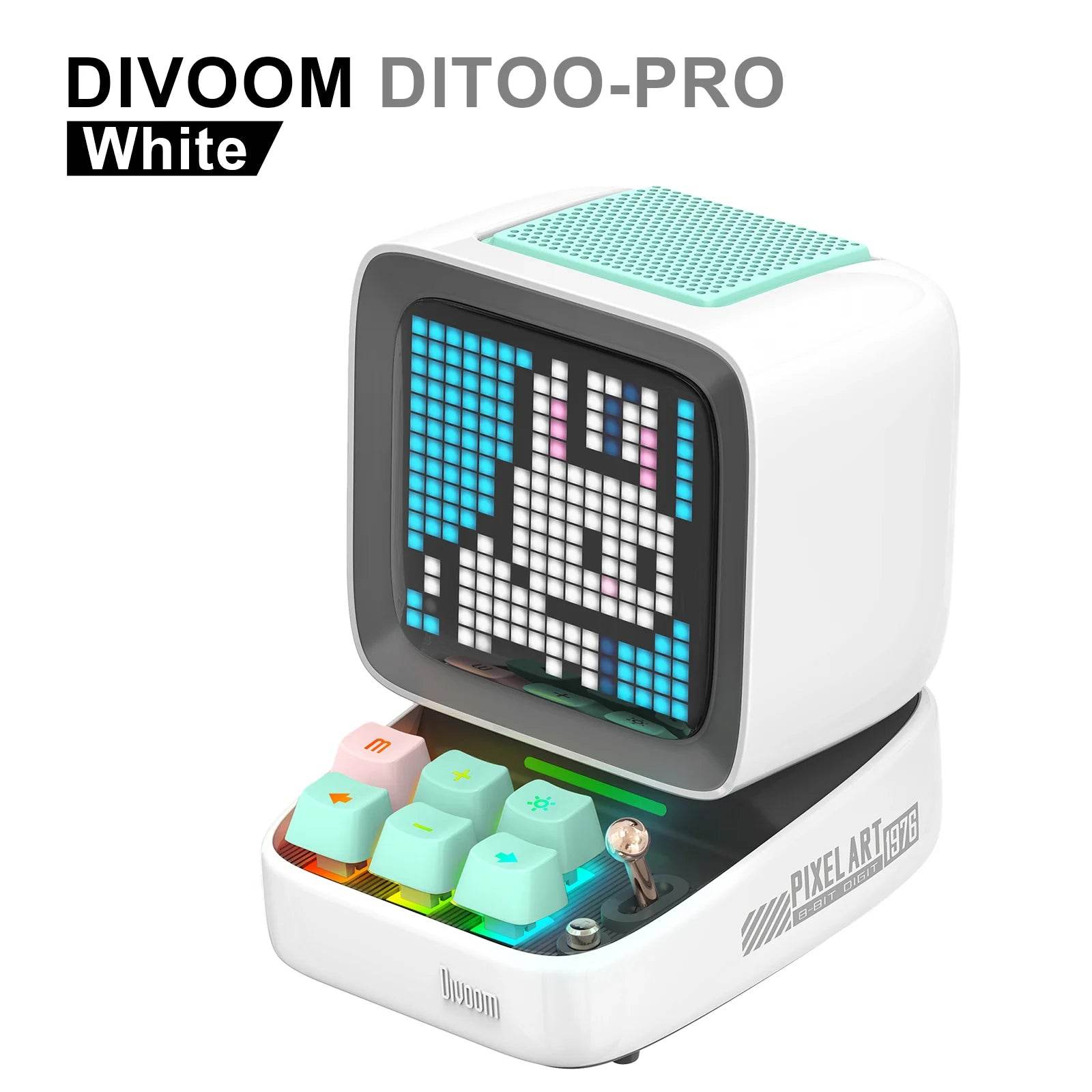 Ditoo Led : Haut-parleur Bluetooth rétro Pixel Art, jeu Portable avec 16x16 LED, écran avant contrôlé par application (rose), panneau d'affichage LED à monter soi-même - myledly