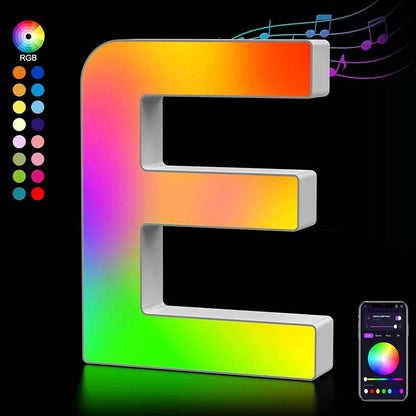 Fivemi Led : Veilleuses Led colorées avec 26 lettres de l'alphabet, application intelligente, bricolage, synchronisation de la musique, signe lumineux, salle de jeu, chambre à coucher, décor de Bar, cadeau - myledly