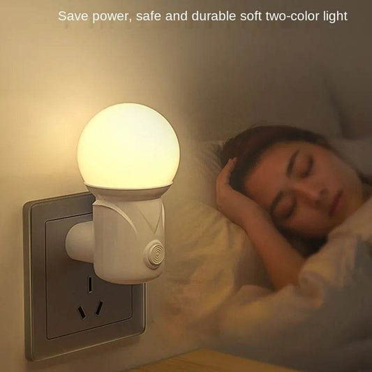 Bulby Led : LED Plug-in veilleuse 2 couleurs bébé allaitement oeil sommeil lumière chambre prise lumières économie d'énergie mignon couloir lampe balcon - myledly