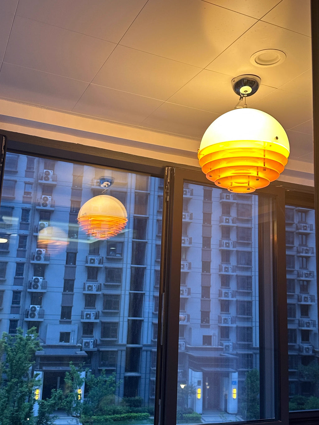 SONNE Suspension acrylique orange Bauhaus
