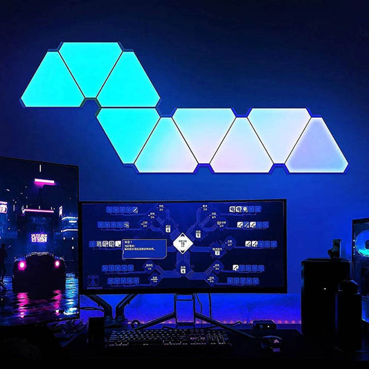LED Triangle Application Murale USB WIFI Veilleuse RVB Lumière Ambiante Télécommande Intérieure Salle de Jeux Chambre Chevet Lumière Décorative - myledly