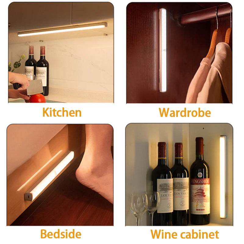 Motion Led : Capteur de mouvement lumière sans fil LED veilleuses chambre décor détecteur de lumière mur lampe décorative escalier placard chambre allée lumière - myledly