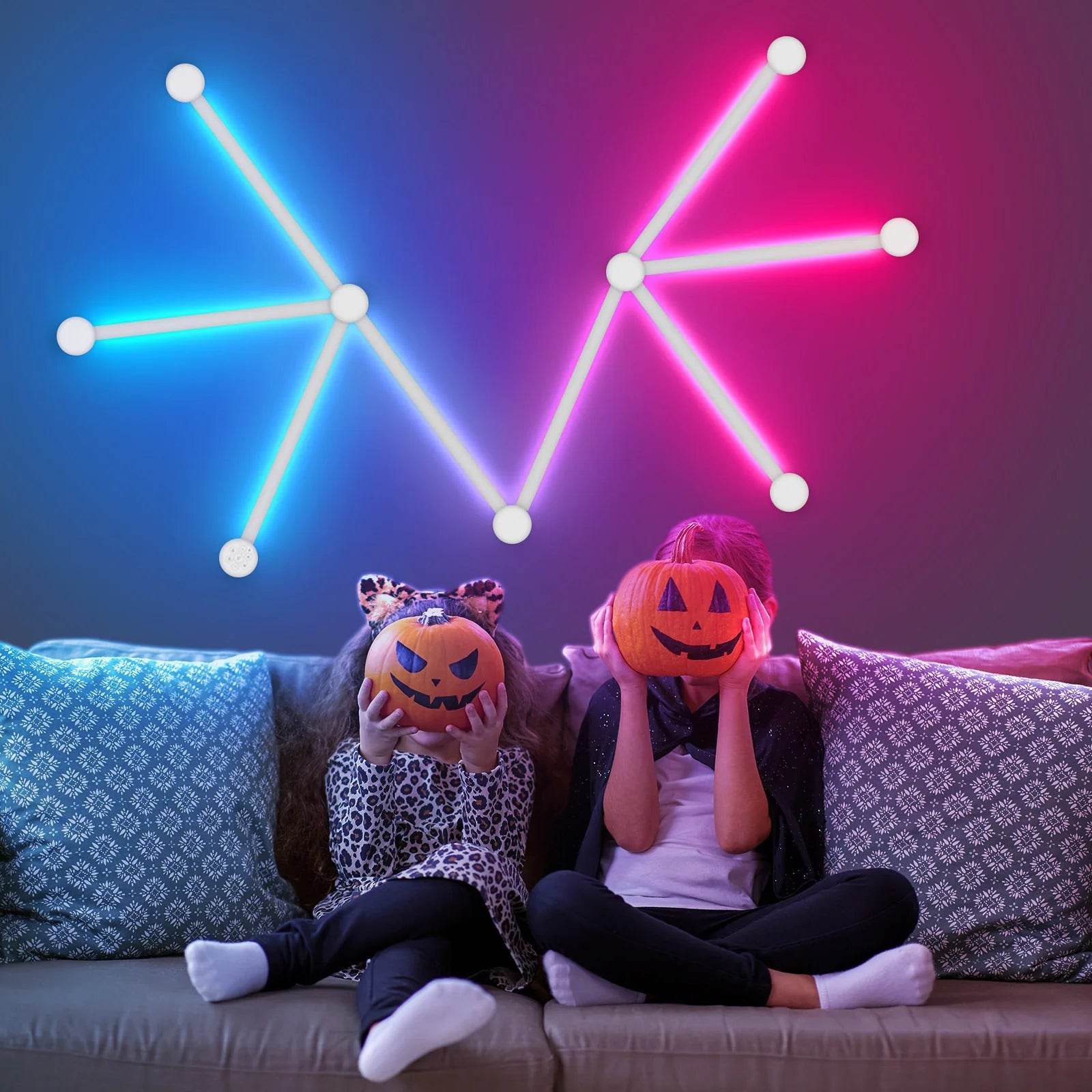 Bar Led : Applique murale intelligente RGBIC WIFI LED, synchronisation de musique, veilleuse à intensité variable, compatible avec Alexa Google Home, pour salle de jeu, décoration murale - myledly