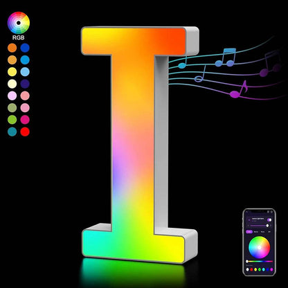 Fivemi Led : Veilleuses Led colorées avec 26 lettres de l'alphabet, application intelligente, bricolage, synchronisation de la musique, signe lumineux, salle de jeu, chambre à coucher, décor de Bar, cadeau - myledly