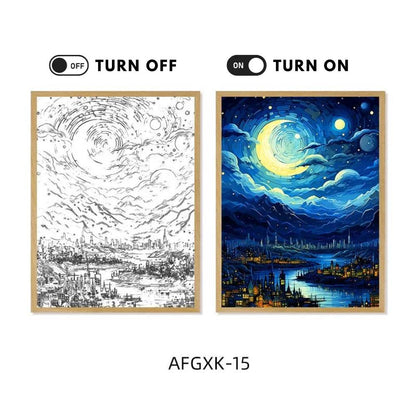 Van Gogh Led : Van Gogh Art Anime lumière LED peinture décor de salle, lumière d'ambiance de charge sans fil, décoration murale de lampe USB, veilleuse cadeau de maison - myledly