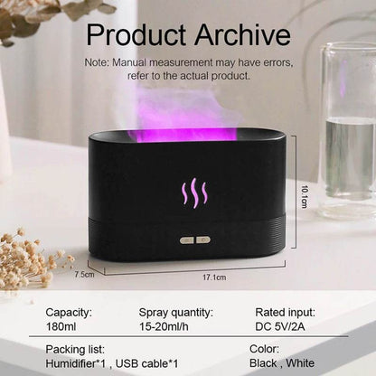 Humidificateur Portable à brume fraîche Led Usb, changement de couleur, humidificateur à flamme et arôme, diffuseur d'huile essentielle et d'arôme - myledly