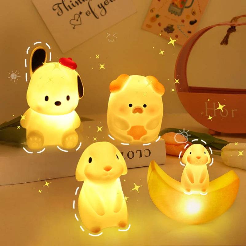 Softy Leds : Veilleuses en silicone chambre décor lumières bouton alimenté par batterie clair de lune dessin animé animaux lampes enfants cadeau lampe décorative - myledly