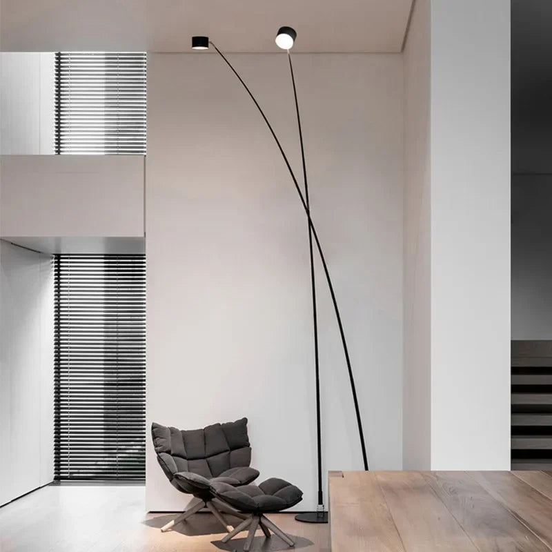 Lampadaire bras articulé long spot LED - vue principale design contemporain