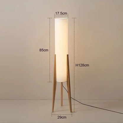 Lampadaire sculptural bois métal décoration professionnelle - couleur hêtre 