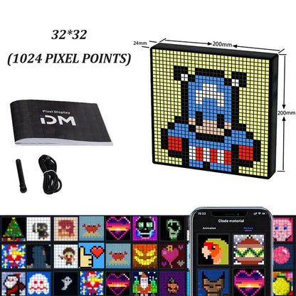 Pixel LED : Pixel affichage veilleuse intelligente APP contrôle écran Programmable bricolage texte Animation cadre Photo veilleuse cadeau décor à la maison - myledly