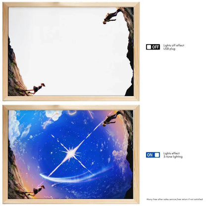 Your name Led : Anime INS romantique ciel étoilé led veilleuse peinture, prise USB rechargeable lampe d'ambiance de bureau, cadeaux spéciaux pour les couples - myledly