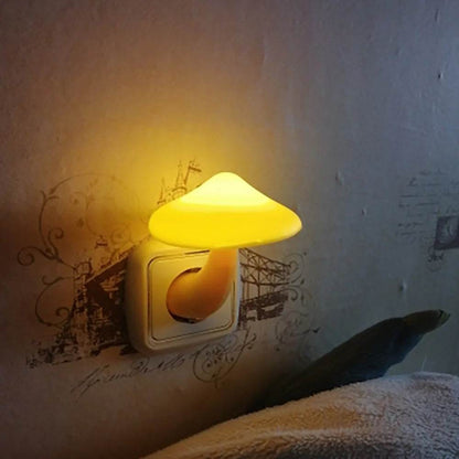 Champiled : Chambre Led veilleuse champignon prise murale lampe ue prise américaine blanc chaud capteur de contrôle de la lumière chambre lumière décoration de la maison - myledly