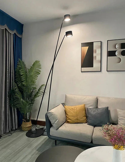 Lampadaire bras extensible LED - vue rapprochée spot directionnel haute luminosité