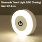 Sensitive Led : Mini LED capteur tactile veilleuses USB Rechargeable cuisine chambre Base magnétique applique murale ronde Portable gradation lampe de nuit - myledly