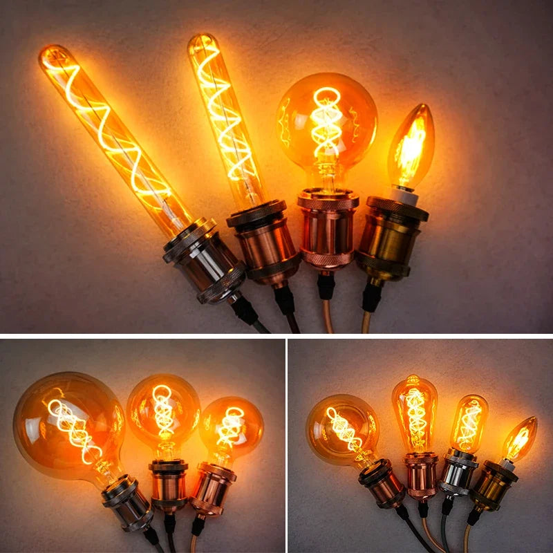 Ampoule Spiralglüh LED filament spirale - ampoule vintage rétro Edison